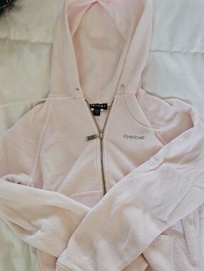 bebe Light Pink Zip-Up Hoodie